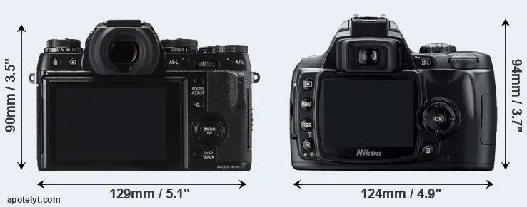 Comparison X-T1 or D40 rear