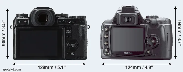 Comparison X-T1 or D40X rear