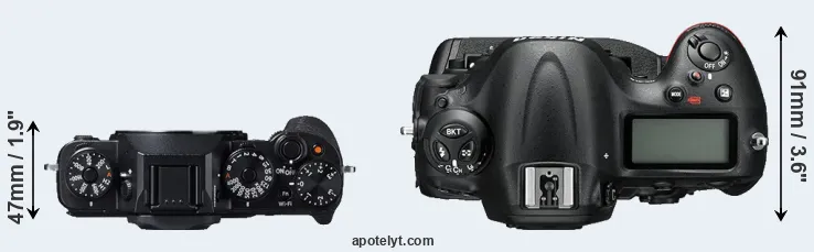 Compare X-T1 versus D4S top
