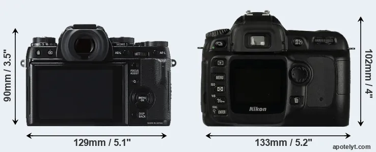Comparison X-T1 or D50 rear