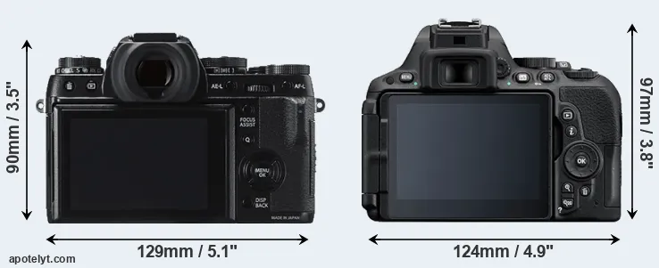 Comparison X-T1 or D5500 rear