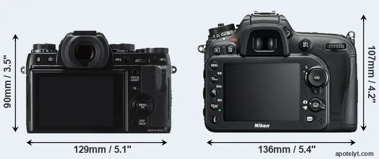 Comparison X-T1 or D7200 rear