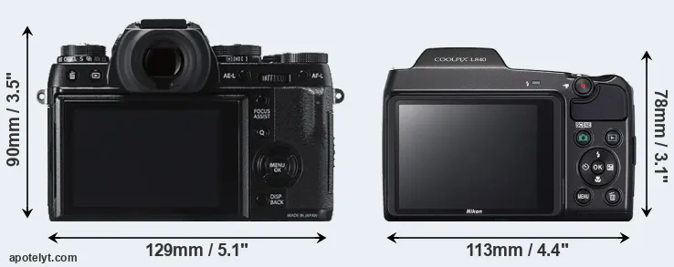 Comparison X-T1 or L840 rear