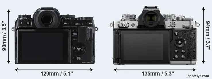 Comparison X-T1 or Z fc rear