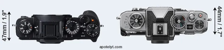 Compare X-T1 versus Z fc top