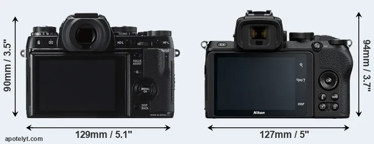 Comparison X-T1 or Z50 rear