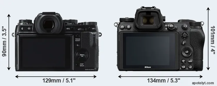 Comparison X-T1 or Z6 II rear