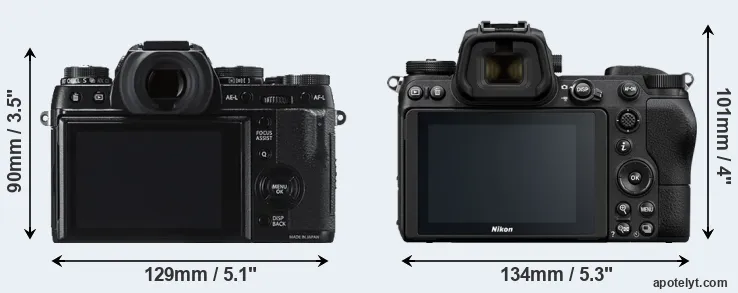 Comparison X-T1 or Z7 rear