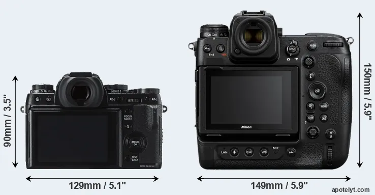 Comparison X-T1 or Z9 rear