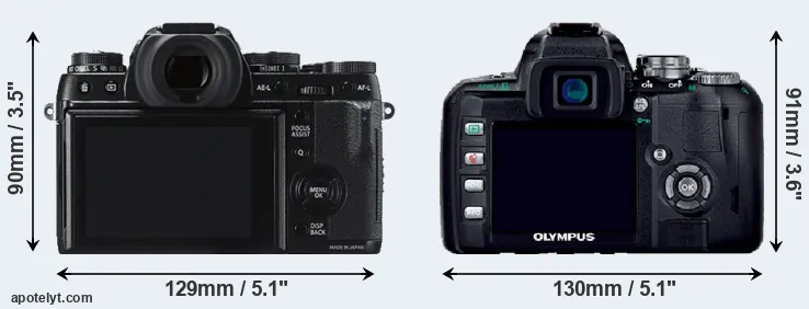 Comparison X-T1 or E-400 rear