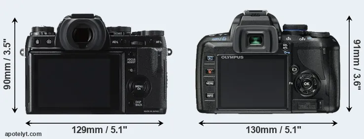 Comparison X-T1 or E-450 rear