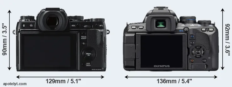 Comparison X-T1 or E-510 rear