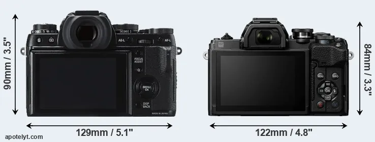 Comparison X-T1 or E-M10 IV rear