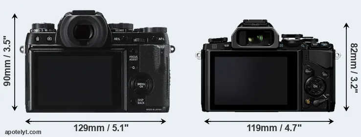 Comparison X-T1 or E-M10 rear