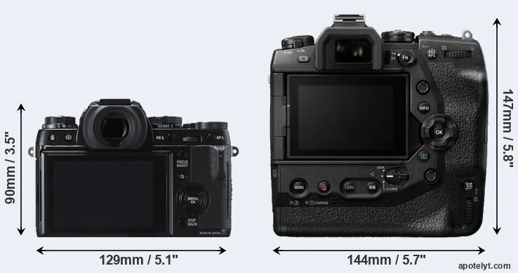 Comparison X-T1 or E-M1X rear