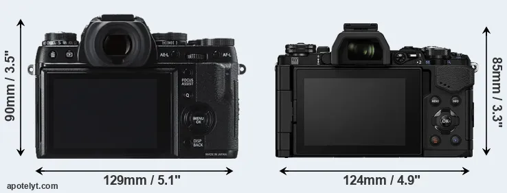 Comparison X-T1 or E-M5 II rear