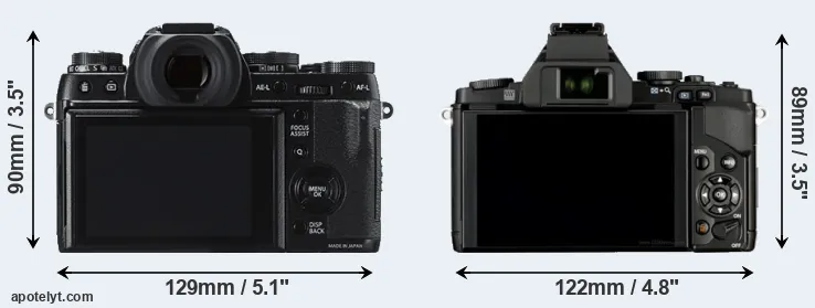 Comparison X-T1 or E-M5 rear