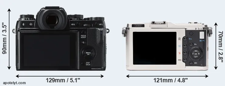 Comparison X-T1 or E-P1 rear