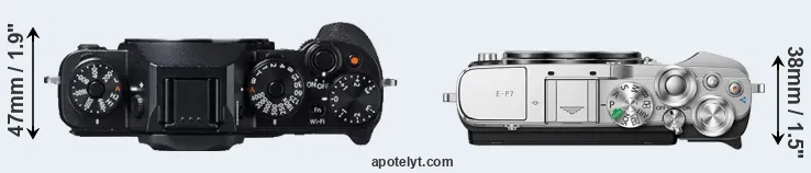 Compare X-T1 versus E-P7 top