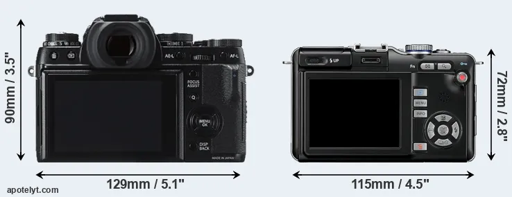 Comparison X-T1 or E-PL1 rear