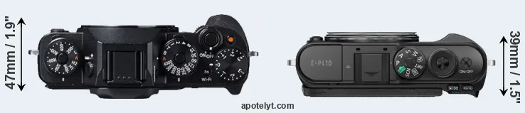 Compare X-T1 versus E-PL10 top
