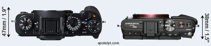 Compare X-T1 versus E-PL6 top