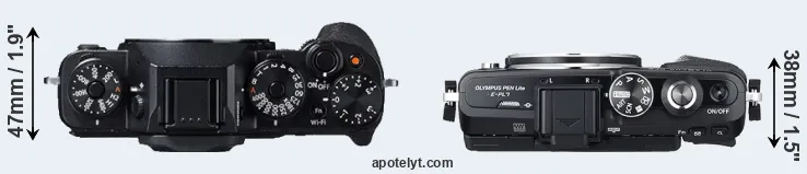 Compare X-T1 versus E-PL7 top