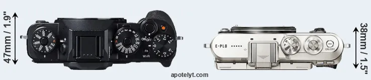 Compare X-T1 versus E-PL8 top
