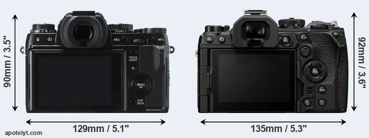 Comparison X-T1 or OM-1 II rear