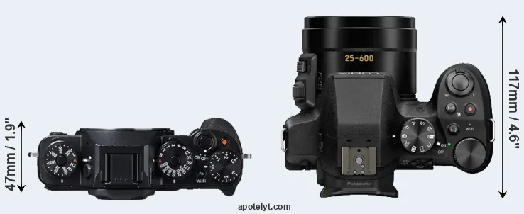 Compare X-T1 versus FZ300 top