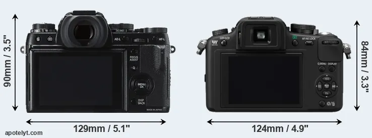 Comparison X-T1 or G10 rear