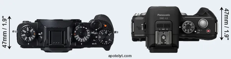 Compare X-T1 versus G3 top