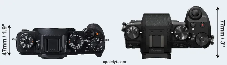 Compare X-T1 versus G7 top