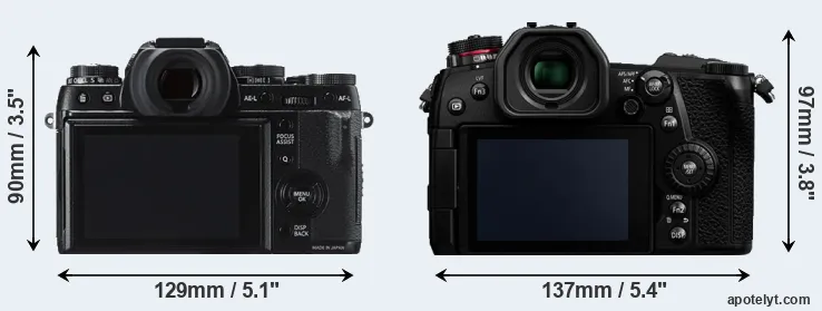 Comparison X-T1 or G9 rear