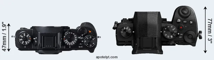 Compare X-T1 versus G95 top