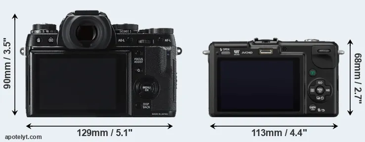 Comparison X-T1 or GF2 rear