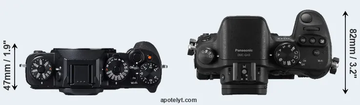Compare X-T1 versus GH3 top