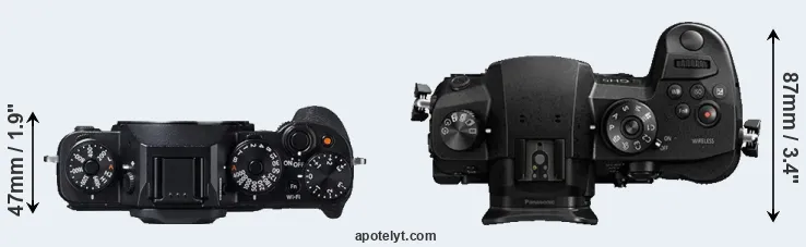 Compare X-T1 versus GH5 top