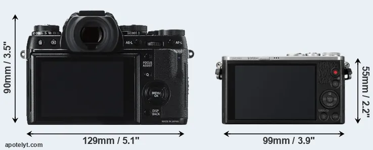 Comparison X-T1 or GM1 rear