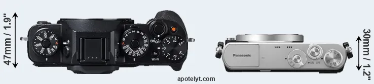 Compare X-T1 versus GM1 top