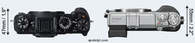 Compare X-T1 versus GX7 top