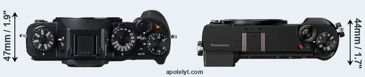 Compare X-T1 versus GX80 top