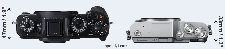 Compare X-T1 versus GX800 top