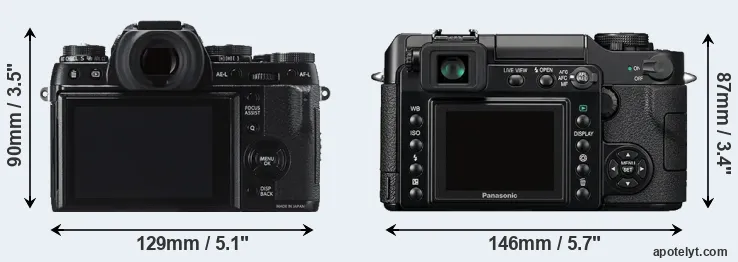 Comparison X-T1 or L1 rear