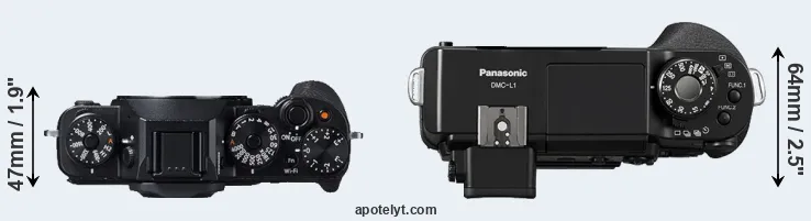 Compare X-T1 versus L1 top