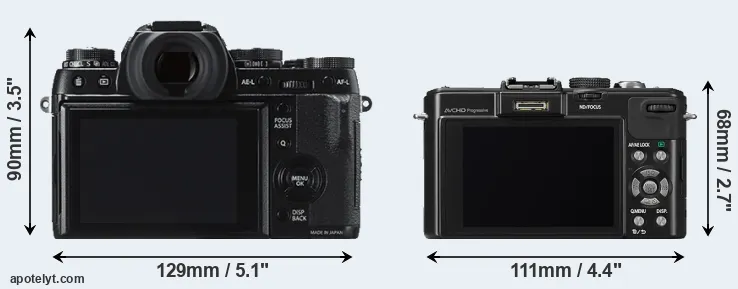 Comparison X-T1 or LX7 rear