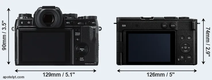 Comparison X-T1 or S9 rear