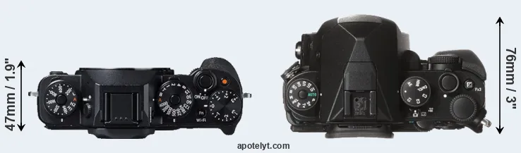 Compare X-T1 versus KP top