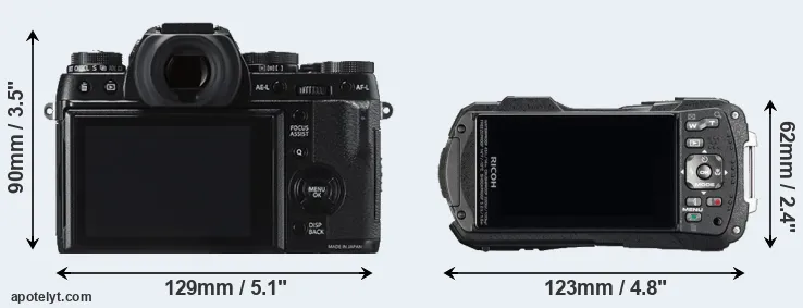 Comparison X-T1 or WG-60 rear