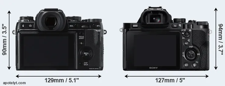 Comparison X-T1 or A7R rear